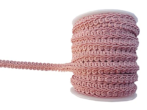 1,27 cm Gimp Braid Trim 12 Meter für Polstermöbel, Kostüm, DIY Handwerk (Dusty Pink Powder 1026) von MONIDOOR