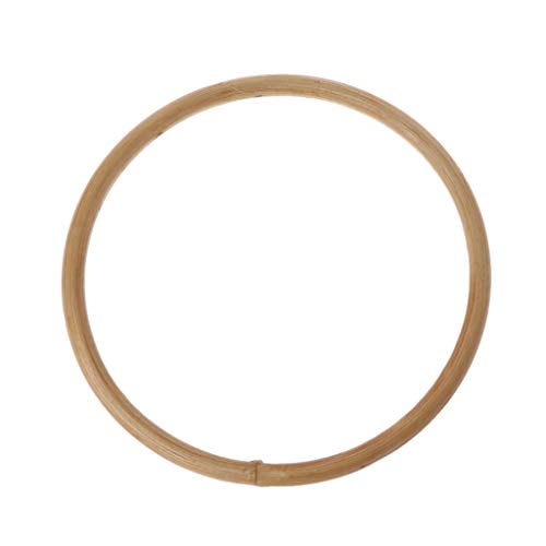 MONOJLY Runde Bambus-Handtaschen-Griffe, Ersatz für Handtaschen, DIY-Taschen, Zubehör (Innendurchmesser: 15 cm) von MONOJLY