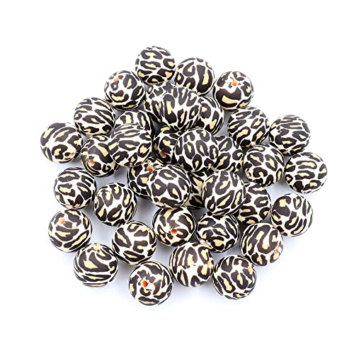 MONSEALYT 36 Stück Leoparden-Silikonperlen zum Basteln, 12 mm, 15 mm, 19 mm, rund, lose Abstandshalter, Großpackung für DIY-Schlüsselanhänger, Armbandherstellung MONSEALYT 36 Stück Leoparden-Silikonperlen zum Basteln, 12 mm, 15 mm, 19 mm, rund, lose Abstandshalter, Großpackung für DIY-Schlüsselanhänger, Armbandherstellung von MONSEALYT