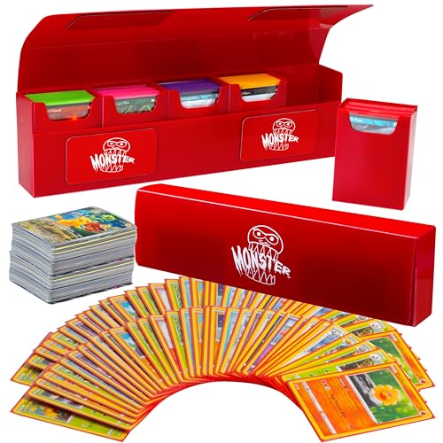 Monster Red Sammelkarten-Hydra-Deck-Aufbewahrungsbox mit selbstschließendem Magnetverschluss und herausnehmbaren Fächern, passend für 5 Decks, 750 kleine und Standard-TCG-Karten, Pokemon, MTG mehr Monster Red Sammelkarten-Hydra-Deck-Aufbewahrungsbox mit selbstschließendem Magnetverschluss und herausnehmbaren Fächern, passend für 5 Decks, 750 kleine und Standard-TCG-Karten, Pokemon, MTG mehr von MONSTER PROTECTORS