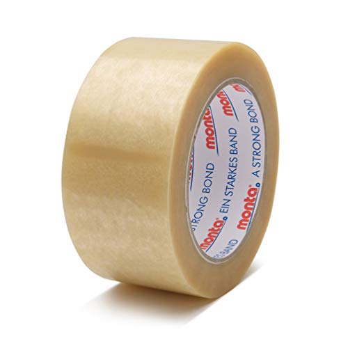 monta 36 Rollen 124 transparent 66m x 50mm PVC Klebeband mit Naturkautschukkleber von MONTA