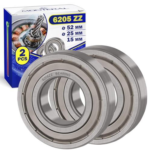 2 Stück Kugellager 6205ZZ für den Motor mit Größe 25x52x15 mm - MONTERAL 2 Stück Kugellager 6205ZZ für den Motor mit Größe 25x52x15 mm - MONTERAL von MONTERAL