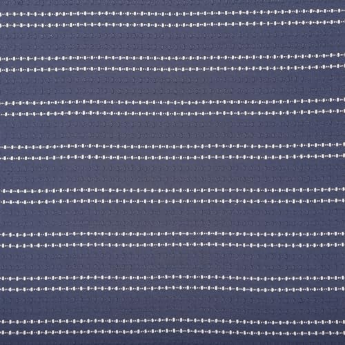 MOOK FABRICS 116468-15 Jacquard Knit Dotted Line EYR371-FTC Stoff, Polyester-Mischung, Indigoblau im Vintage-Stil, 15 yard bolt von MOOK FABRICS