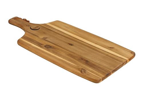 Servierbrett - Big Pluto, nachhaltiges Servier- und Schneidebrett aus Akazienholz, mit Lederband zum Aufhängen, ideal zur Brotzeit & Antipasti, 42.0x17.0x1.8cm, MOON HOME Servierbrett - Big Pluto, nachhaltiges Servier- und Schneidebrett aus Akazienholz, mit Lederband zum Aufhängen, ideal zur Brotzeit & Antipasti, 42.0x17.0x1.8cm, MOON HOME von MOON KITCHEN HOME
