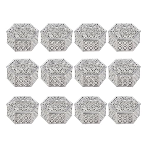 MOONDAME 12 x Hochzeitsgeschenk-Behälter, hohle Aufbewahrungsboxen für Schmuck, Snacks, Dessert-Verpackungen MOONDAME 12 x Hochzeitsgeschenk-Behälter, hohle Aufbewahrungsboxen für Schmuck, Snacks, Dessert-Verpackungen von MOONDAME