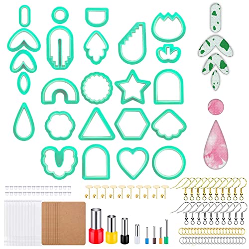 MOONDAME 142-teiliges Ton-Set, 24 Formen, Tonschneider mit Ohrringhaken, Zubehör, Schneidformen MOONDAME 142-teiliges Ton-Set, 24 Formen, Tonschneider mit Ohrringhaken, Zubehör, Schneidformen von MOONDAME