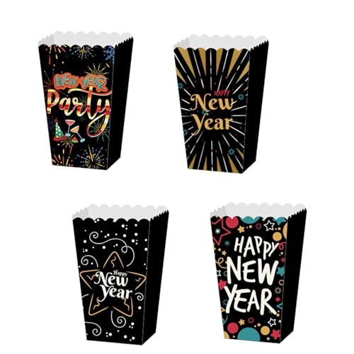 MOONDAME 4 Stück Box Halter Container 2024 Neujahr Papiertüten für Kino, Dessert, Tisch, Hochzeit, Gastgeschenk, Partyzubehör MOONDAME 4 Stück Box Halter Container 2024 Neujahr Papiertüten für Kino, Dessert, Tisch, Hochzeit, Gastgeschenk, Partyzubehör von MOONDAME