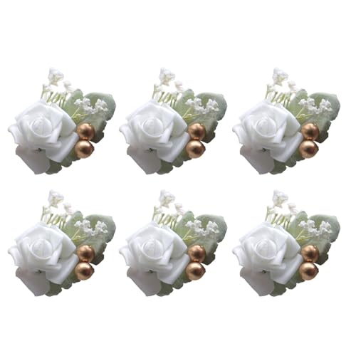 MOONDAME 6 x Rosen-Handgelenk-Corsagen für Braut und Brautjungfer, Hochzeit, Brautschmuck, Handdekorationen für Abschlussbälle, Party, Zeremonie MOONDAME 6 x Rosen-Handgelenk-Corsagen für Braut und Brautjungfer, Hochzeit, Brautschmuck, Handdekorationen für Abschlussbälle, Party, Zeremonie von MOONDAME