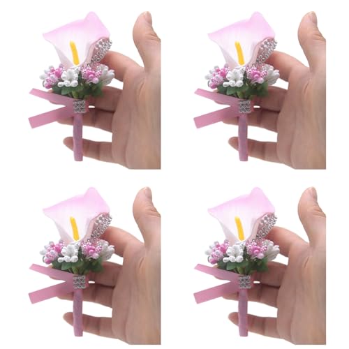 MOONDAME Ansteckblume für Hochzeit, Ansteckblume für Braut, Hochzeit, Boutonniere, Boutonniere für Hochzeitszeremonie, Jahrestag, 4 Stück MOONDAME Ansteckblume für Hochzeit, Ansteckblume für Braut, Hochzeit, Boutonniere, Boutonniere für Hochzeitszeremonie, Jahrestag, 4 Stück von MOONDAME