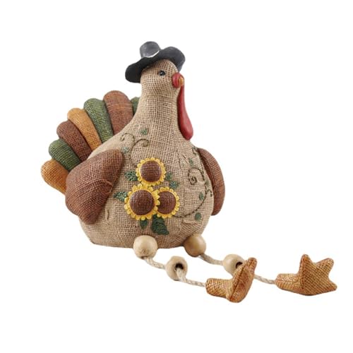 MOONDAME Festliche Truthahn-Statue aus Kunstharz mit baumelnden Beinen, buntes Thanksgiving-Ornament, handgefertigte Dekoration für Haus und Garten MOONDAME Festliche Truthahn-Statue aus Kunstharz mit baumelnden Beinen, buntes Thanksgiving-Ornament, handgefertigte Dekoration für Haus und Garten von MOONDAME