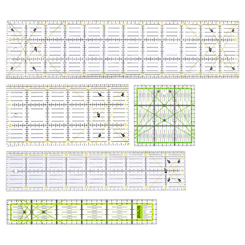 MOONDAME Rechteckiges Patchwork-Lineal, Quilten, Zeichnen, gerade, Nähen, Schneidern, Basteln, 5 Stück MOONDAME Rechteckiges Patchwork-Lineal, Quilten, Zeichnen, gerade, Nähen, Schneidern, Basteln, 5 Stück von MOONDAME