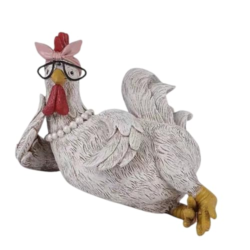 MOONDAME Schöne Hühner-Dekoration mit Kunstharz, auffällige Huhn-Statue für Bücherregal oder Garten, ideal als MOONDAME Schöne Hühner-Dekoration mit Kunstharz, auffällige Huhn-Statue für Bücherregal oder Garten, ideal als von MOONDAME