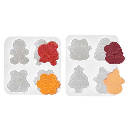 MOONDAME Silikonform für Weihnachtsmann, Kerzen, Elche, Gipsformen, Epoxidharz, Weihnachtsbaumformen für Kuchendekorationen, 2 Stück MOONDAME Silikonform für Weihnachtsmann, Kerzen, Elche, Gipsformen, Epoxidharz, Weihnachtsbaumformen für Kuchendekorationen, 2 Stück von MOONDAME