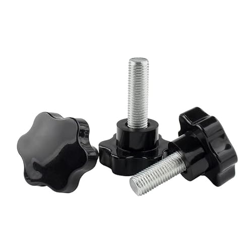MOOPW Star Schrauben Rändelschrauben Kopf Durchmesser 38mm Knopf Handhaben Spannen Plastik Griff Thread Maschine Klemmgriff M6 x 16mm 4 Pcs von MOOPW