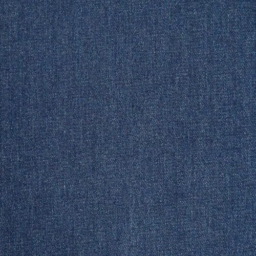 MOORE DENIM Jeansstoff jeansblau, mittelblau, vorgewaschen (9,4 oz), Breite: ca. 1,61 m, Meterware per 0,5 m von MOORE DENIM