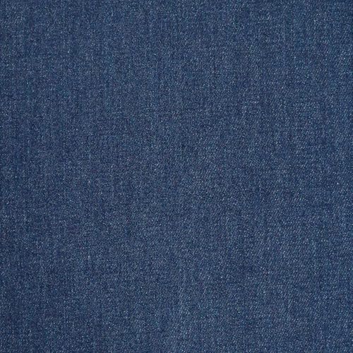 Jeansstoff jeansblau, mittelblau, vorgewaschen (9,4 oz), Breite: ca. 1,61 m, Meterware per 0,5 m von MOORE DENIM