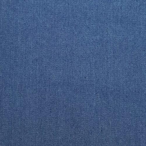 Jeansstoff jeansblau, mittelblau, vorgewaschen (8,8 oz), Breite: ca. 1,59 m, Meterware per 0,5 m von MOORE DENIM