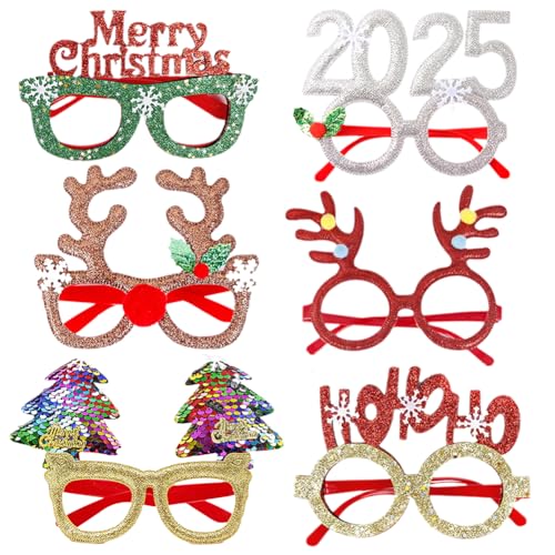 MOPQMKT Weihnachten Brillengestell 6pcs Gläser Cartoon Nette Sortierte Kinder Cartoon niedliche Gläser, Foto Requisiten, Zubehör, Erwachsene und Kinder Party Gläser MOPQMKT Weihnachten Brillengestell 6pcs Gläser Cartoon Nette Sortierte Kinder Cartoon niedliche Gläser, Foto Requisiten, Zubehör, Erwachsene und Kinder Party Gläser von MOPQMKT