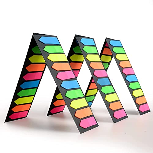 6 Sets Neon-Seitenmarkierungen, farbige Index-Tabs, fluoreszierende Haftnotizen für Seitenmarkierungen, 1200 Stück von MOQUN