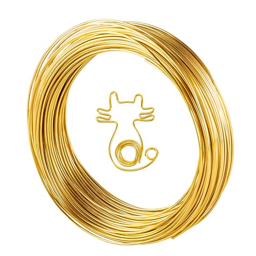 MORAINJAY 18 Gauge 1 mm bronzefarbener Aluminium-Basteldraht, 50 m Rolle, flexibler Metalldraht für Schmuckherstellung, Bildhauerei, DIY-Bastelarbeiten und Blumenarrangements von MORAINJAY