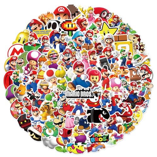 100 Stück Mario Aufkleber Classic Wasserfeste Vinyl Sticker für Laptop, Telefon, Wasserflasche, Skateboard, Koffer, Gitarre, Pad, Niedliche, Scrapbook Aufkleber für Kinder Gastgeschenke Mitgebsel 100 Stück Mario Aufkleber Classic Wasserfeste Vinyl Sticker für Laptop, Telefon, Wasserflasche, Skateboard, Koffer, Gitarre, Pad, Niedliche, Scrapbook Aufkleber für Kinder Gastgeschenke Mitgebsel von MORAINJAY