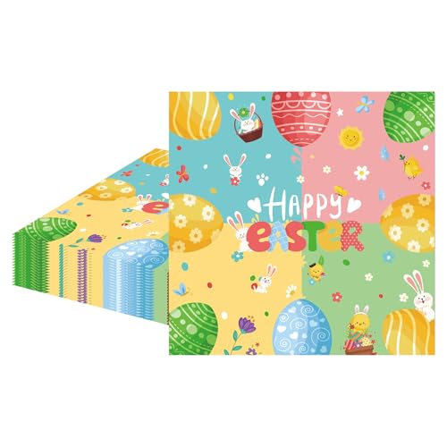 20 Stück Ostern Servietten, Kaninchen Servietten Ostern Frühling, Osterservietten Tischdeko Ostern Geburtstag Partyzubehör - Happy Easter 33 x 33 cm Party Papierservietten Tischdekoration Osterhase 20 Stück Ostern Servietten, Kaninchen Servietten Ostern Frühling, Osterservietten Tischdeko Ostern Geburtstag Partyzubehör - Happy Easter 33 x 33 cm Party Papierservietten Tischdekoration Osterhase von MORAINJAY