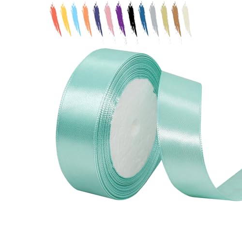 Babyblau 25mm Satinband 23 Meter, Polyesterband, verschönern Sie Ihre Bastelarbeiten und Feiern, ideal für Geschenkverpackungen, Dekorationen, Hochzeitsautoband, Bänder zum Basteln von MORAINJAY