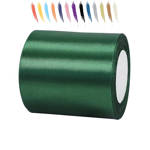 Dunkelgrün 100mm Satinband 23 Meter, Polyesterband, verschönern Sie Ihre Bastelarbeiten und Feiern, ideal für Geschenkverpackungen, Dekorationen, Hochzeitsautoband, Bänder zum Basteln Dunkelgrün 100mm Satinband 23 Meter, Polyesterband, verschönern Sie Ihre Bastelarbeiten und Feiern, ideal für Geschenkverpackungen, Dekorationen, Hochzeitsautoband, Bänder zum Basteln von MORAINJAY