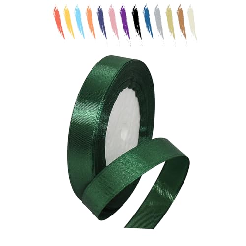 Dunkelgrün 15mm Satinband 23 Meter, Polyesterband, verschönern Sie Ihre Bastelarbeiten und Feiern, ideal für Geschenkverpackungen, Dekorationen, Hochzeitsautoband, Bänder zum Basteln Dunkelgrün 15mm Satinband 23 Meter, Polyesterband, verschönern Sie Ihre Bastelarbeiten und Feiern, ideal für Geschenkverpackungen, Dekorationen, Hochzeitsautoband, Bänder zum Basteln von MORAINJAY