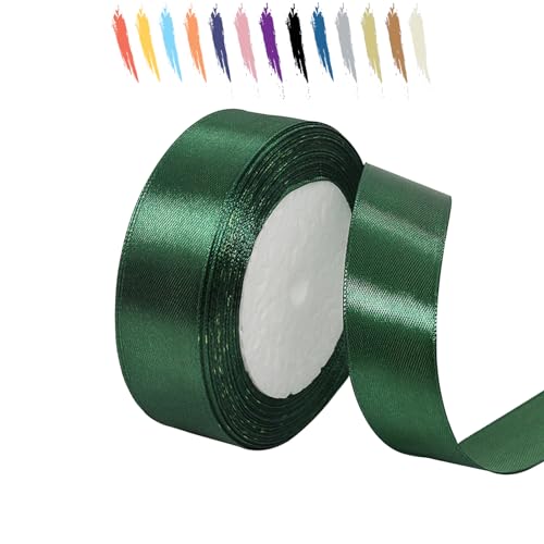 Dunkelgrün 25mm Satinband 23 Meter, Polyesterband, verschönern Sie Ihre Bastelarbeiten und Feiern, ideal für Geschenkverpackungen, Dekorationen, Hochzeitsautoband, Bänder zum Basteln Dunkelgrün 25mm Satinband 23 Meter, Polyesterband, verschönern Sie Ihre Bastelarbeiten und Feiern, ideal für Geschenkverpackungen, Dekorationen, Hochzeitsautoband, Bänder zum Basteln von MORAINJAY