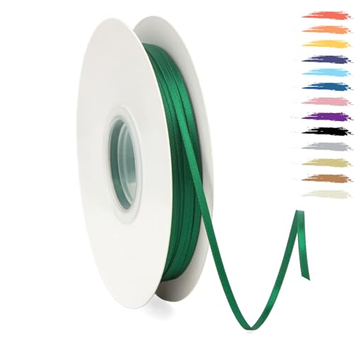 Dunkelgrün 3mm Satinband 95 Meter, Polyesterband, verschönern Sie Ihre Bastelarbeiten und Feiern, ideal für Geschenkverpackungen, Dekorationen, Hochzeitsautoband, Bänder zum Basteln Dunkelgrün 3mm Satinband 95 Meter, Polyesterband, verschönern Sie Ihre Bastelarbeiten und Feiern, ideal für Geschenkverpackungen, Dekorationen, Hochzeitsautoband, Bänder zum Basteln von MORAINJAY