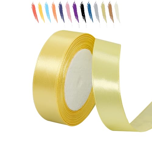 Hell Gold 25mm Satinband 23 Meter, Polyesterband, verschönern Sie Ihre Bastelarbeiten und Feiern, ideal für Geschenkverpackungen, Dekorationen, Hochzeitsautoband, Bänder zum Basteln Hell Gold 25mm Satinband 23 Meter, Polyesterband, verschönern Sie Ihre Bastelarbeiten und Feiern, ideal für Geschenkverpackungen, Dekorationen, Hochzeitsautoband, Bänder zum Basteln von MORAINJAY