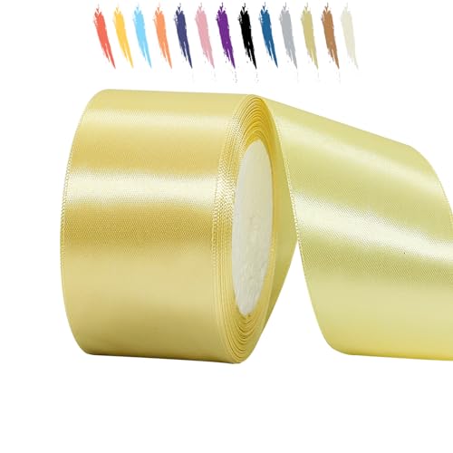 Hell Gold 50mm Satinband 23 Meter, Polyesterband, verschönern Sie Ihre Bastelarbeiten und Feiern, ideal für Geschenkverpackungen, Dekorationen, Hochzeitsautoband, Bänder zum Basteln Hell Gold 50mm Satinband 23 Meter, Polyesterband, verschönern Sie Ihre Bastelarbeiten und Feiern, ideal für Geschenkverpackungen, Dekorationen, Hochzeitsautoband, Bänder zum Basteln von MORAINJAY
