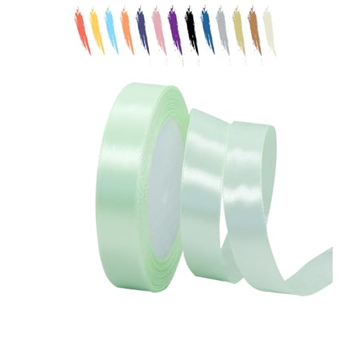 Hellgrün 15mm Satinband 23 Meter, Polyesterband, verschönern Sie Ihre Bastelarbeiten und Feiern, ideal für Geschenkverpackungen, Dekorationen, Hochzeitsautoband, Bänder zum Basteln Hellgrün 15mm Satinband 23 Meter, Polyesterband, verschönern Sie Ihre Bastelarbeiten und Feiern, ideal für Geschenkverpackungen, Dekorationen, Hochzeitsautoband, Bänder zum Basteln von MORAINJAY