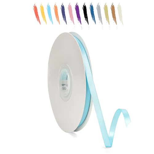 Himmelblau 6mm Satinband 95 Meter, Polyesterband, verschönern Sie Ihre Bastelarbeiten und Feiern, ideal für Geschenkverpackungen, Dekorationen, Hochzeitsautoband, Bänder zum Basteln Himmelblau 6mm Satinband 95 Meter, Polyesterband, verschönern Sie Ihre Bastelarbeiten und Feiern, ideal für Geschenkverpackungen, Dekorationen, Hochzeitsautoband, Bänder zum Basteln von MORAINJAY