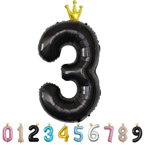 Luftballon Zahl 3 Schwarz, 101cm Riesen Zahlenballon Nummer 0 1 2 3 4 5 6 7 8 9 10 16 18 21 30 40 50 60 70 80 90 100, 40" Groß Folienballons für Hochzeit Jubiläum, Geburtstagsballons Party Dekoration Luftballon Zahl 3 Schwarz, 101cm Riesen Zahlenballon Nummer 0 1 2 3 4 5 6 7 8 9 10 16 18 21 30 40 50 60 70 80 90 100, 40" Groß Folienballons für Hochzeit Jubiläum, Geburtstagsballons Party Dekoration von MORAINJAY