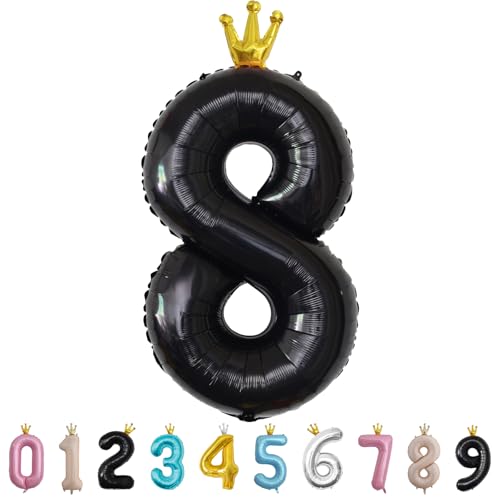 Luftballon Zahl 8 Schwarz, 101cm Riesen Zahlenballon Nummer 0 1 2 3 4 5 6 7 8 9 10 16 18 21 30 40 50 60 70 80 90 100, 40" Groß Folienballons für Hochzeit Jubiläum, Geburtstagsballons Party Dekoration Luftballon Zahl 8 Schwarz, 101cm Riesen Zahlenballon Nummer 0 1 2 3 4 5 6 7 8 9 10 16 18 21 30 40 50 60 70 80 90 100, 40" Groß Folienballons für Hochzeit Jubiläum, Geburtstagsballons Party Dekoration von MORAINJAY