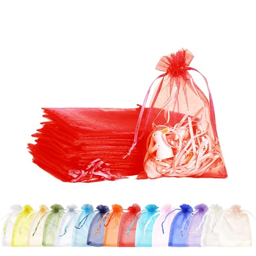 MORAINJAY 100 Stück Rot Organzasäckchen,7x9cm Kleine Geschenkbeutel Organzabeutel Organza Beutelchen mit Kordelzug Sie als Hochzeit Bonbonsbeutel,Schmuckbeutel,Weihnachtsgeschenke,Geburtstag Party MORAINJAY 100 Stück Rot Organzasäckchen,7x9cm Kleine Geschenkbeutel Organzabeutel Organza Beutelchen mit Kordelzug Sie als Hochzeit Bonbonsbeutel,Schmuckbeutel,Weihnachtsgeschenke,Geburtstag Party von MORAINJAY