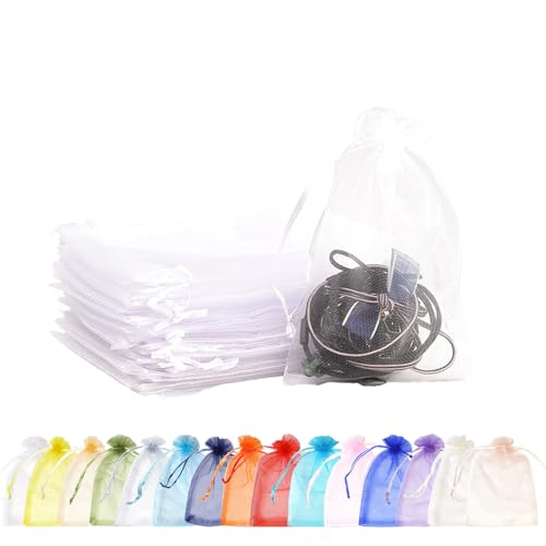 MORAINJAY 100 Stück Weiß Organzasäckchen,7x9cm Kleine Geschenkbeutel Organzabeutel Organza Beutelchen mit Kordelzug Sie als Hochzeit Bonbonsbeutel,Schmuckbeutel,Weihnachtsgeschenke,Geburtstag Party MORAINJAY 100 Stück Weiß Organzasäckchen,7x9cm Kleine Geschenkbeutel Organzabeutel Organza Beutelchen mit Kordelzug Sie als Hochzeit Bonbonsbeutel,Schmuckbeutel,Weihnachtsgeschenke,Geburtstag Party von MORAINJAY