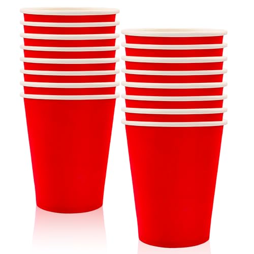 MORAINJAY 16 Stück Rot Pappbecher,9oz/250ml Papier Rot Partybecher Trinkbecher,Cups für Hochzeit Partybedarf,Becher für Heiß und Kaltgetränke,Kaffee,Tee,Geburtstag,Kinderparty MORAINJAY 16 Stück Rot Pappbecher,9oz/250ml Papier Rot Partybecher Trinkbecher,Cups für Hochzeit Partybedarf,Becher für Heiß und Kaltgetränke,Kaffee,Tee,Geburtstag,Kinderparty von MORAINJAY