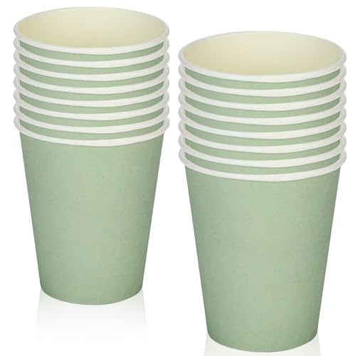 MORAINJAY 16 Stück Salbeigrün Pappbecher,9oz/250ml Papier Salbeigrün Partybecher Trinkbecher,Cups für Hochzeit Partybedarf,Becher für Heiß und Kaltgetränke,Kaffee,Tee,Geburtstag,Kinderparty MORAINJAY 16 Stück Salbeigrün Pappbecher,9oz/250ml Papier Salbeigrün Partybecher Trinkbecher,Cups für Hochzeit Partybedarf,Becher für Heiß und Kaltgetränke,Kaffee,Tee,Geburtstag,Kinderparty von MORAINJAY