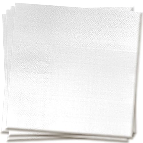 MORAINJAY 20 Stück Weiß Servietten,33x33cm Papierservietten Napkins,Cocktailservietten,Weiß Tischdeko Hochzeit Papierserviette für Hochzeit Abendessen Geburtstag Brautjubiläum Party von MORAINJAY