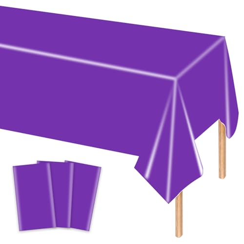 MORAINJAY 3 Stück Dunkelviolette Plastik Tischdecken, 137x274 cm Rechteckige Geburtstag Tischdecke für Party, Feier und Festliche Anlässe, Einweg Tischdecke, Tischdeko, Party Dekoration MORAINJAY 3 Stück Dunkelviolette Plastik Tischdecken, 137x274 cm Rechteckige Geburtstag Tischdecke für Party, Feier und Festliche Anlässe, Einweg Tischdecke, Tischdeko, Party Dekoration von MORAINJAY