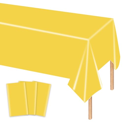 MORAINJAY 3 Stück Gelbe Plastik Tischdecken, 137x274 cm Rechteckige Geburtstag Tischdecke für Party, Feier und Festliche Anlässe, Einweg Tischdecke, Tischdeko, Party Dekoration MORAINJAY 3 Stück Gelbe Plastik Tischdecken, 137x274 cm Rechteckige Geburtstag Tischdecke für Party, Feier und Festliche Anlässe, Einweg Tischdecke, Tischdeko, Party Dekoration von MORAINJAY