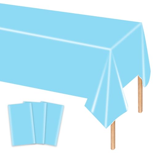 MORAINJAY 3 Stück Hellblaue Plastik Tischdecken, 137x274 cm Rechteckige Geburtstag Tischdecke für Party, Feier und Festliche Anlässe, Einweg Tischdecke, Tischdeko, Party Dekoration MORAINJAY 3 Stück Hellblaue Plastik Tischdecken, 137x274 cm Rechteckige Geburtstag Tischdecke für Party, Feier und Festliche Anlässe, Einweg Tischdecke, Tischdeko, Party Dekoration von MORAINJAY