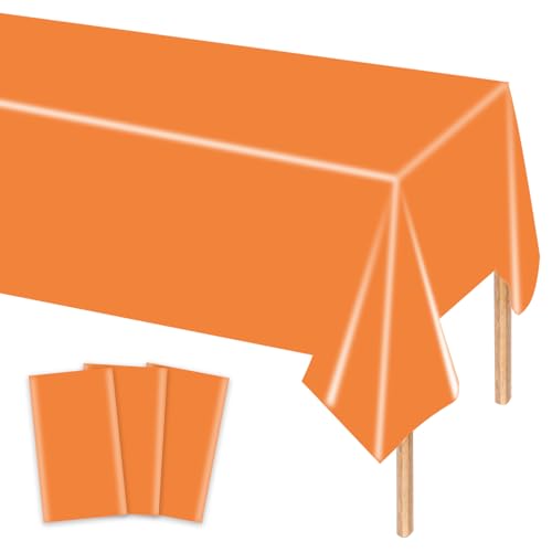 MORAINJAY 3 Stück Orangee Plastik Tischdecken, 137x274 cm Rechteckige Geburtstag Tischdecke für Party, Feier und Festliche Anlässe, Einweg Tischdecke, Tischdeko, Party Dekoration MORAINJAY 3 Stück Orangee Plastik Tischdecken, 137x274 cm Rechteckige Geburtstag Tischdecke für Party, Feier und Festliche Anlässe, Einweg Tischdecke, Tischdeko, Party Dekoration von MORAINJAY