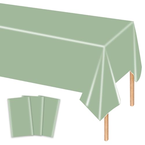 MORAINJAY 3 Stück Salbeigrüne Plastik Tischdecken, 137x274 cm Rechteckige Geburtstag Tischdecke für Party, Feier und Festliche Anlässe, Einweg Tischdecke, Tischdeko, Party Dekoration MORAINJAY 3 Stück Salbeigrüne Plastik Tischdecken, 137x274 cm Rechteckige Geburtstag Tischdecke für Party, Feier und Festliche Anlässe, Einweg Tischdecke, Tischdeko, Party Dekoration von MORAINJAY