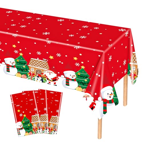 MORAINJAY 3-teiliges Weihnachtstischset mit Cartoon-Motiven, 137 x 274 cm, Weihnachtstischdecken, rote Weihnachtstischdecken-Dekoration für Weihnachtsparty-Dekorationen für Kinder MORAINJAY 3-teiliges Weihnachtstischset mit Cartoon-Motiven, 137 x 274 cm, Weihnachtstischdecken, rote Weihnachtstischdecken-Dekoration für Weihnachtsparty-Dekorationen für Kinder von MORAINJAY