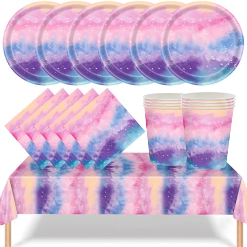 MORAINJAY 53 Stück Sternenhimmel Partygeschirr Pastell für 16 Gäste, Weltraum Partyzubehör Geburtstag Papier Geschirr, Galaxie Partyteller Pappteller Becher Servietten Tischdecke für Kindergeburtstag MORAINJAY 53 Stück Sternenhimmel Partygeschirr Pastell für 16 Gäste, Weltraum Partyzubehör Geburtstag Papier Geschirr, Galaxie Partyteller Pappteller Becher Servietten Tischdecke für Kindergeburtstag von MORAINJAY