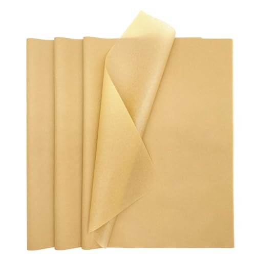 MORAINJAY 60 Blatt Khaki Seidenpapier, Transparentpapier, Krepppapier, für Basteln, Verpacken, Geschenkpapier für Geburtstag, Hochzeit, Weihnachten, Halloween (50x70cm) von MORAINJAY